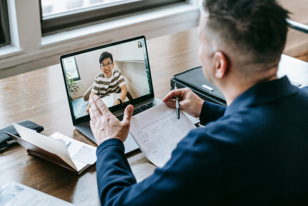 Person with student transforming online proctoring with BPO
